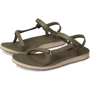 Teva Shoes Original Universal Slim Burnt Olive Leather Strap Sandals
